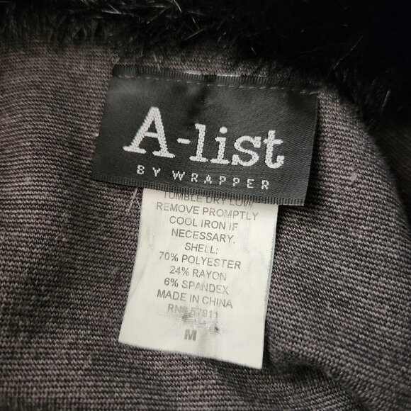 Vintage Long Cardigan Sweater Duster Coat Faux Fur Collar Long Sleeve Size Med - Picture 7 of 15